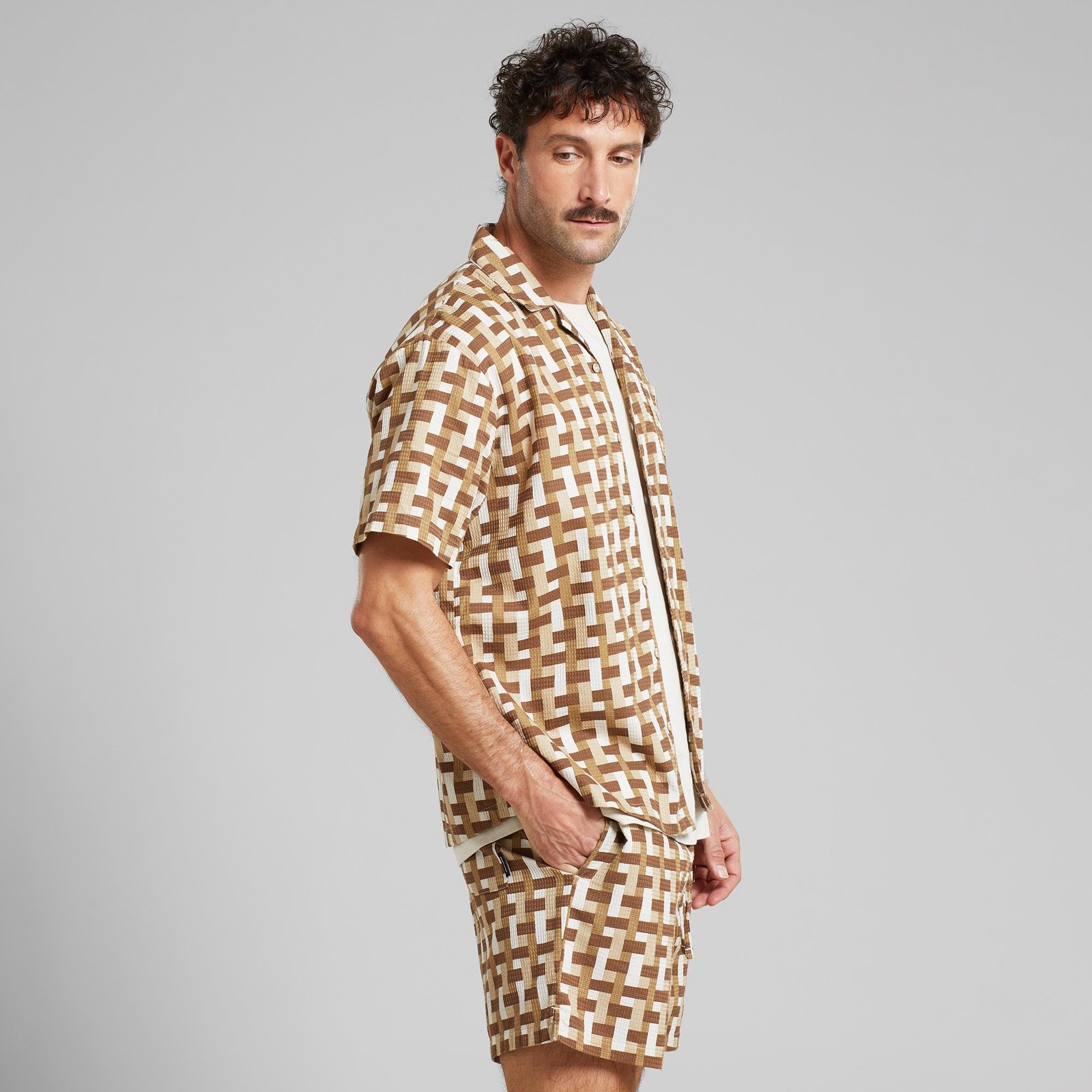 Shirt Marstrand Square Weave Oat White