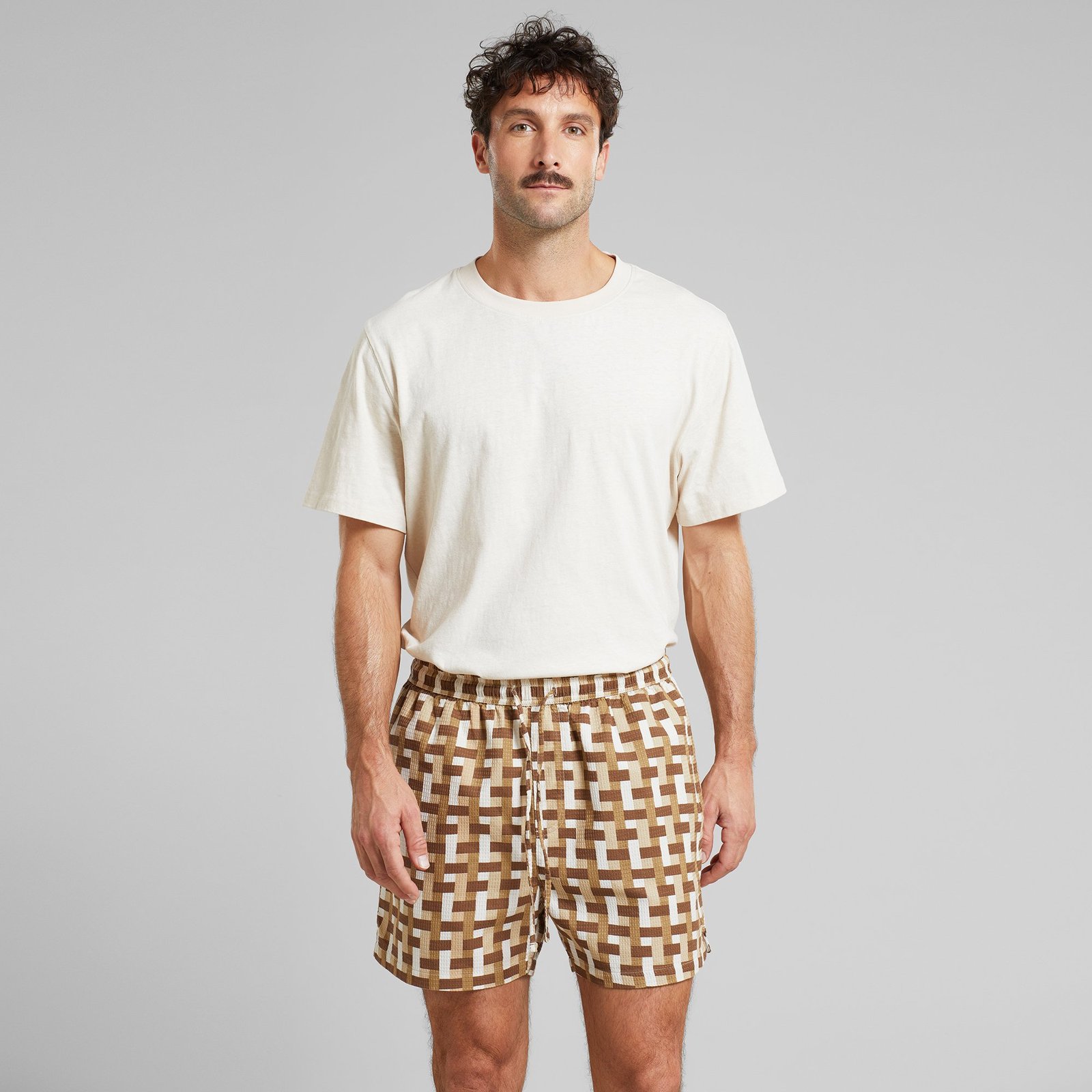 Shorts Essingen Square Weave Oat White