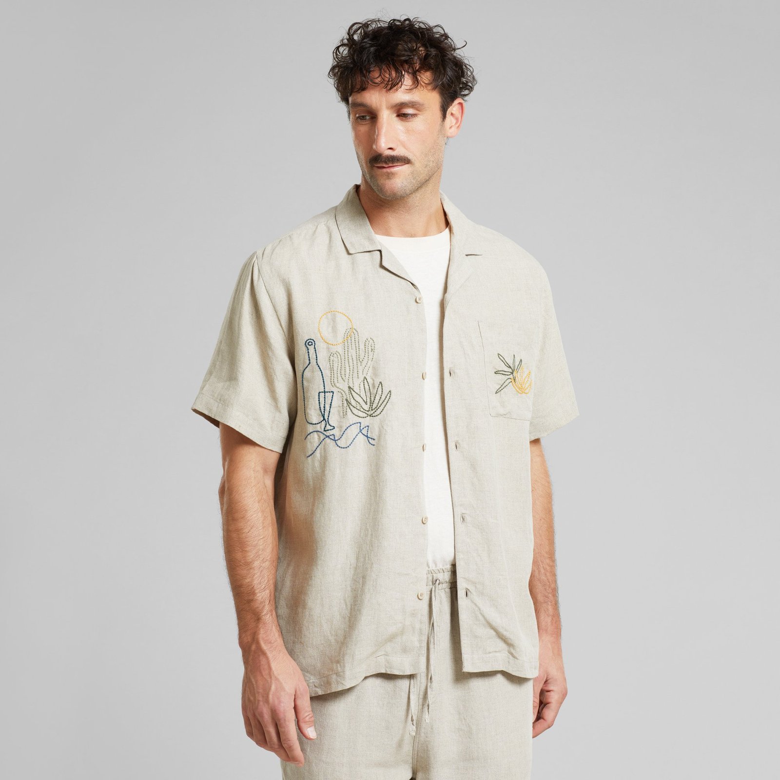 Shirt Marstrand Linen Emb Ecru