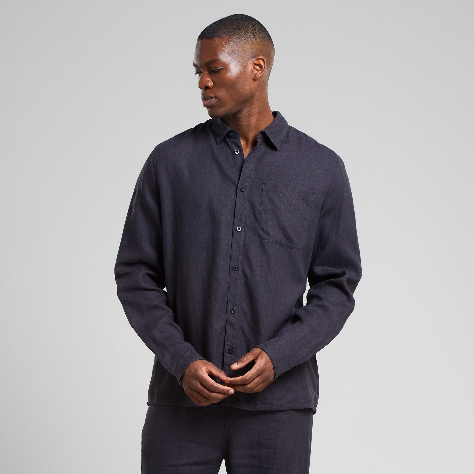 Shirt Rute Linen Phantom Black
