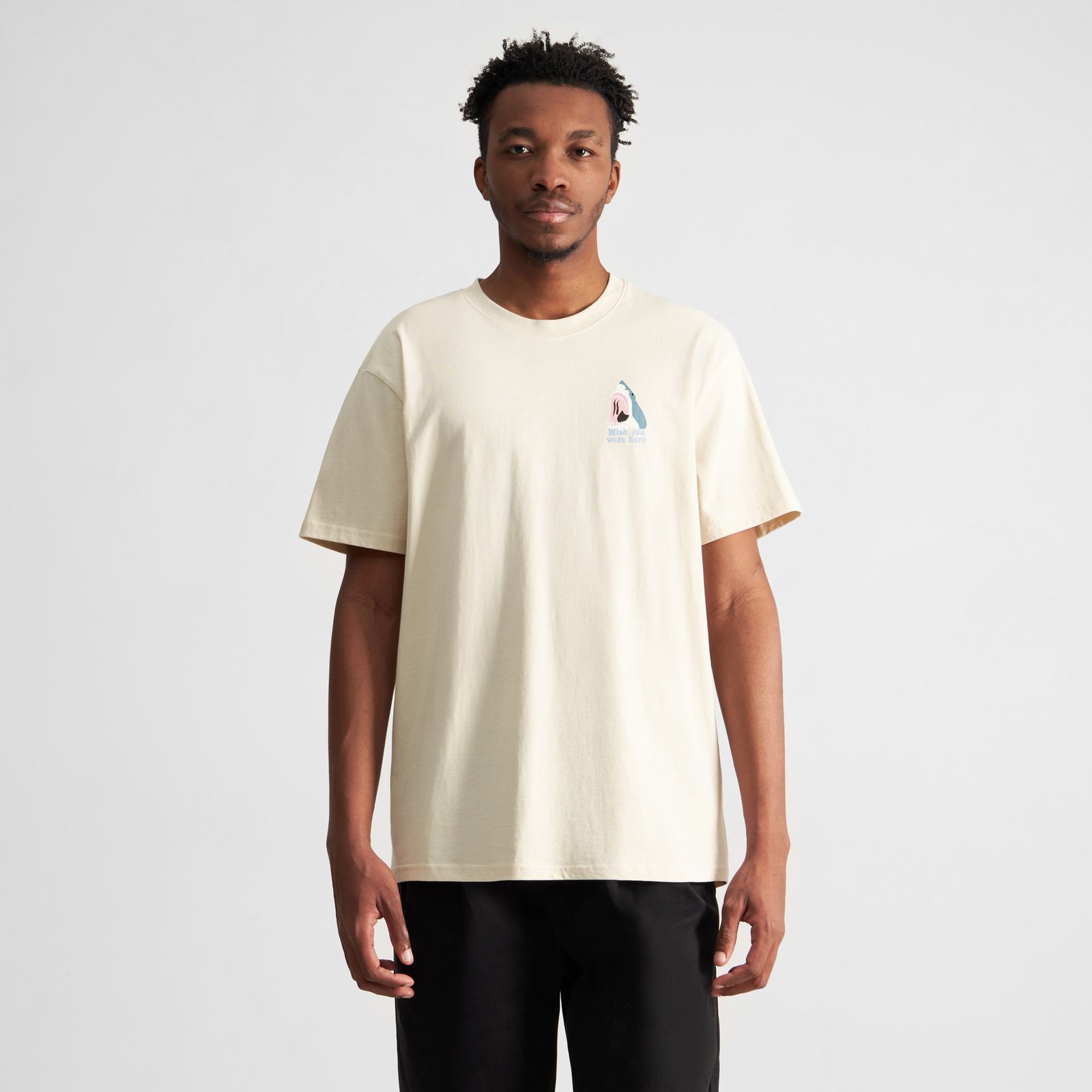 T-shirt Stockholm Wish Chest Oat White