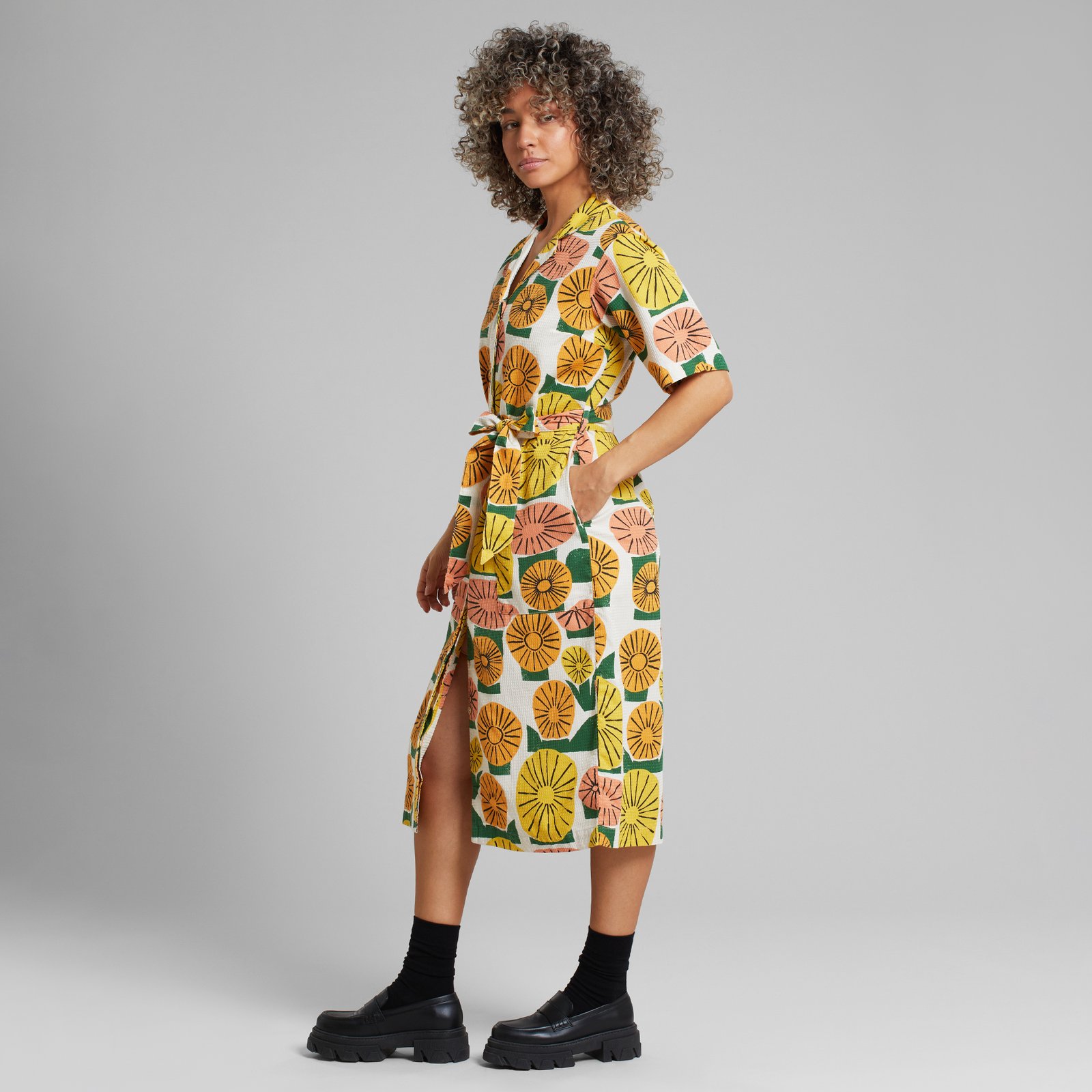 Shirt Dress Orrefors Dandelions Oat White