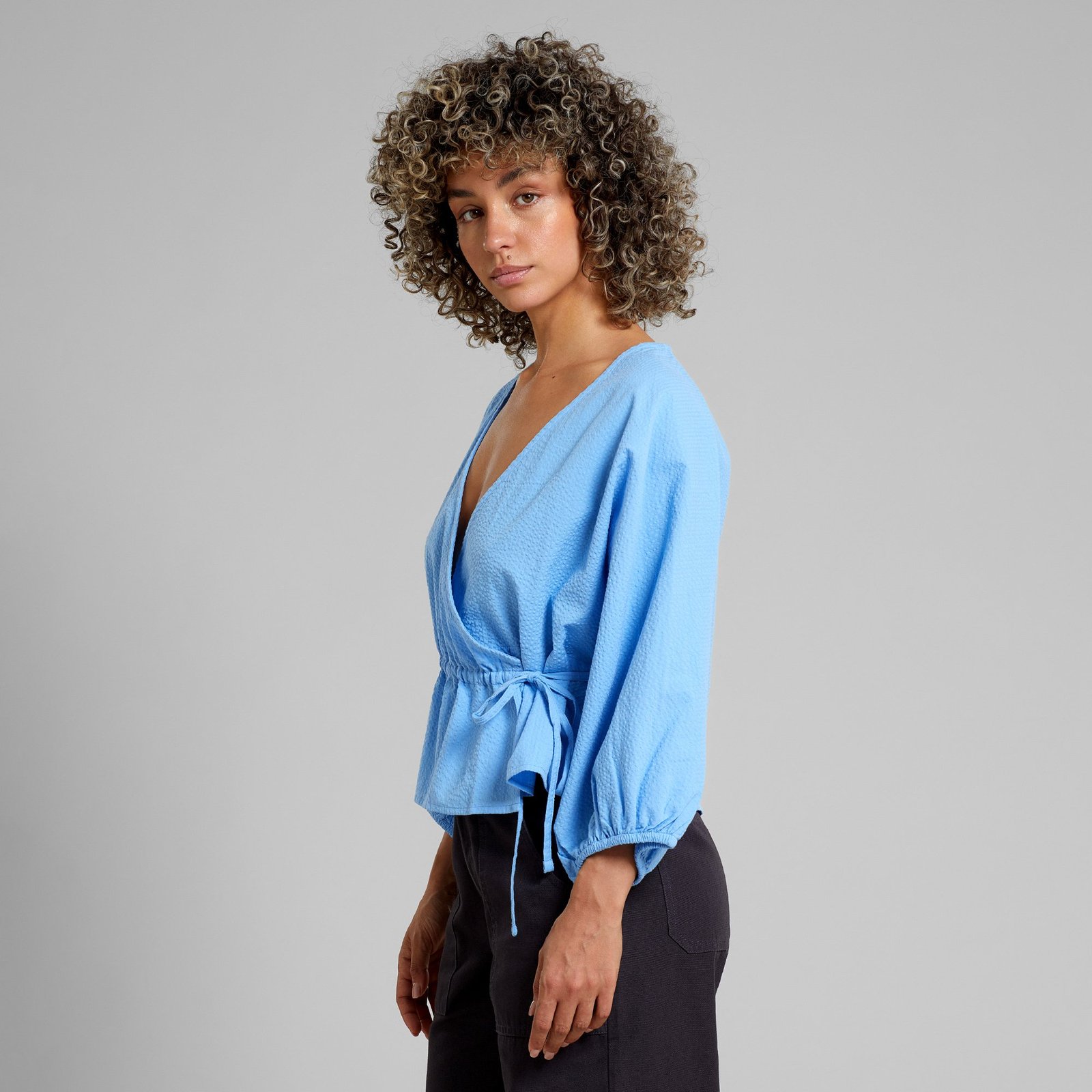 Wrap Top Rosenvik Della Blue