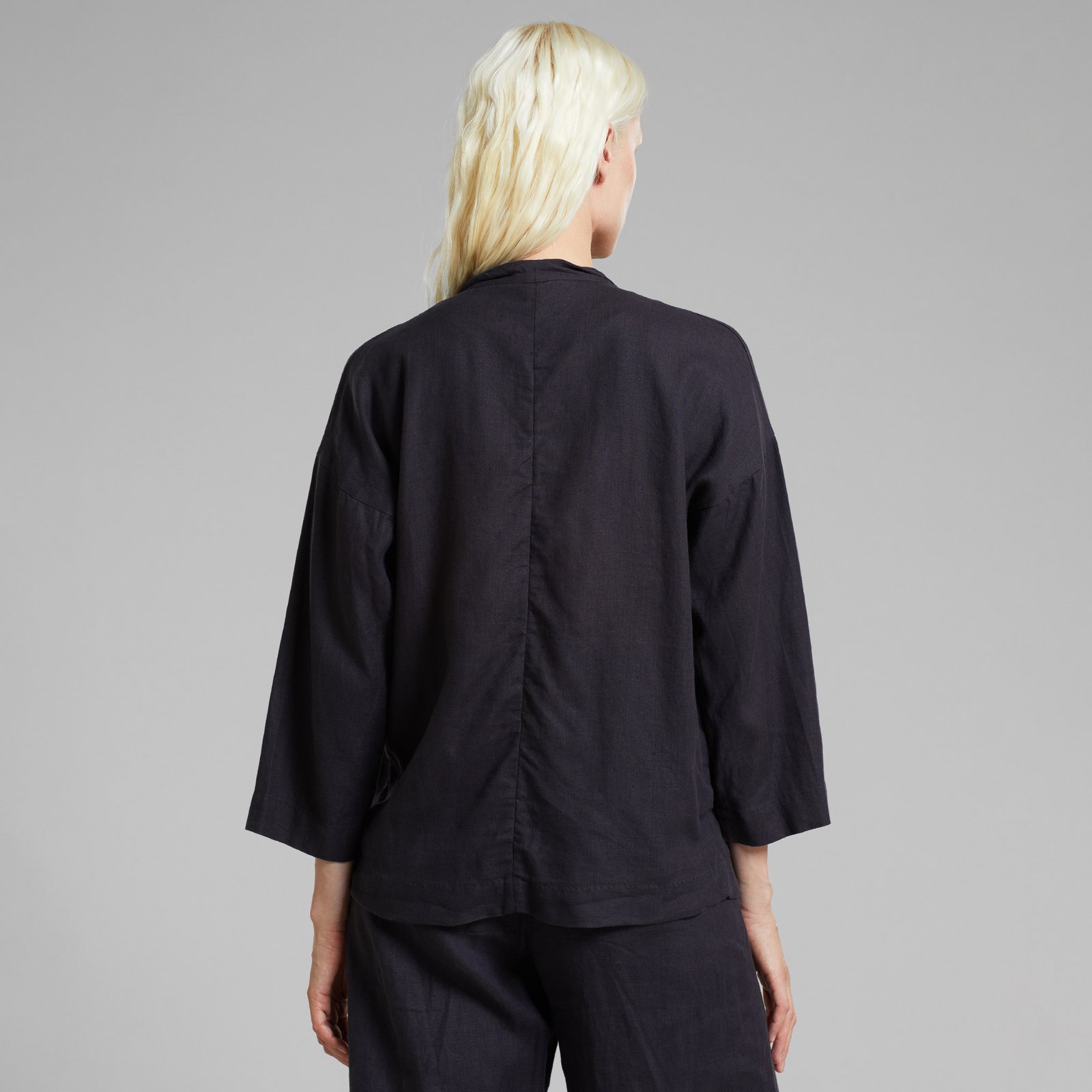 Loose Blazer Tanto Linen Phantom Black
