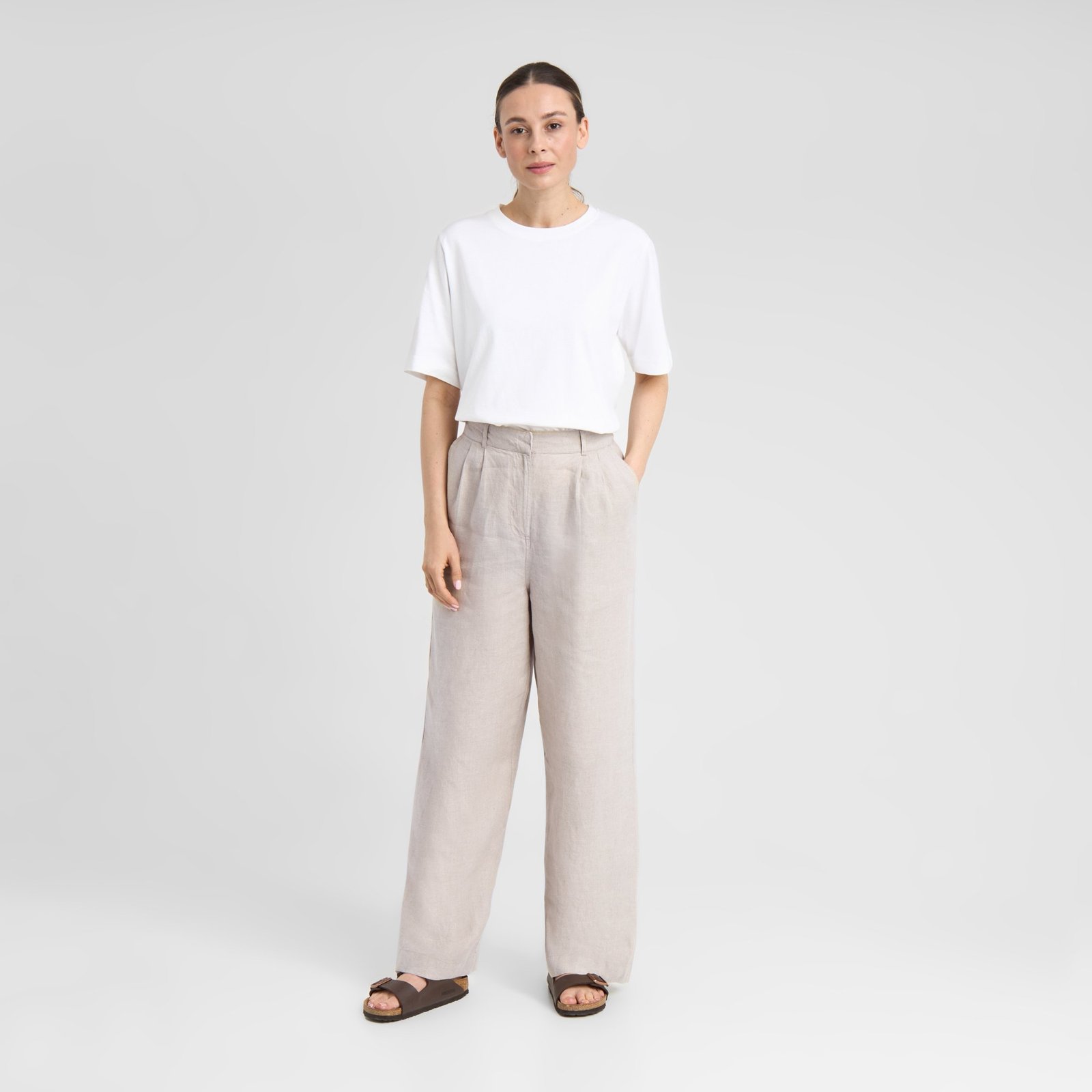 Pants Vickleby Linen Ecru