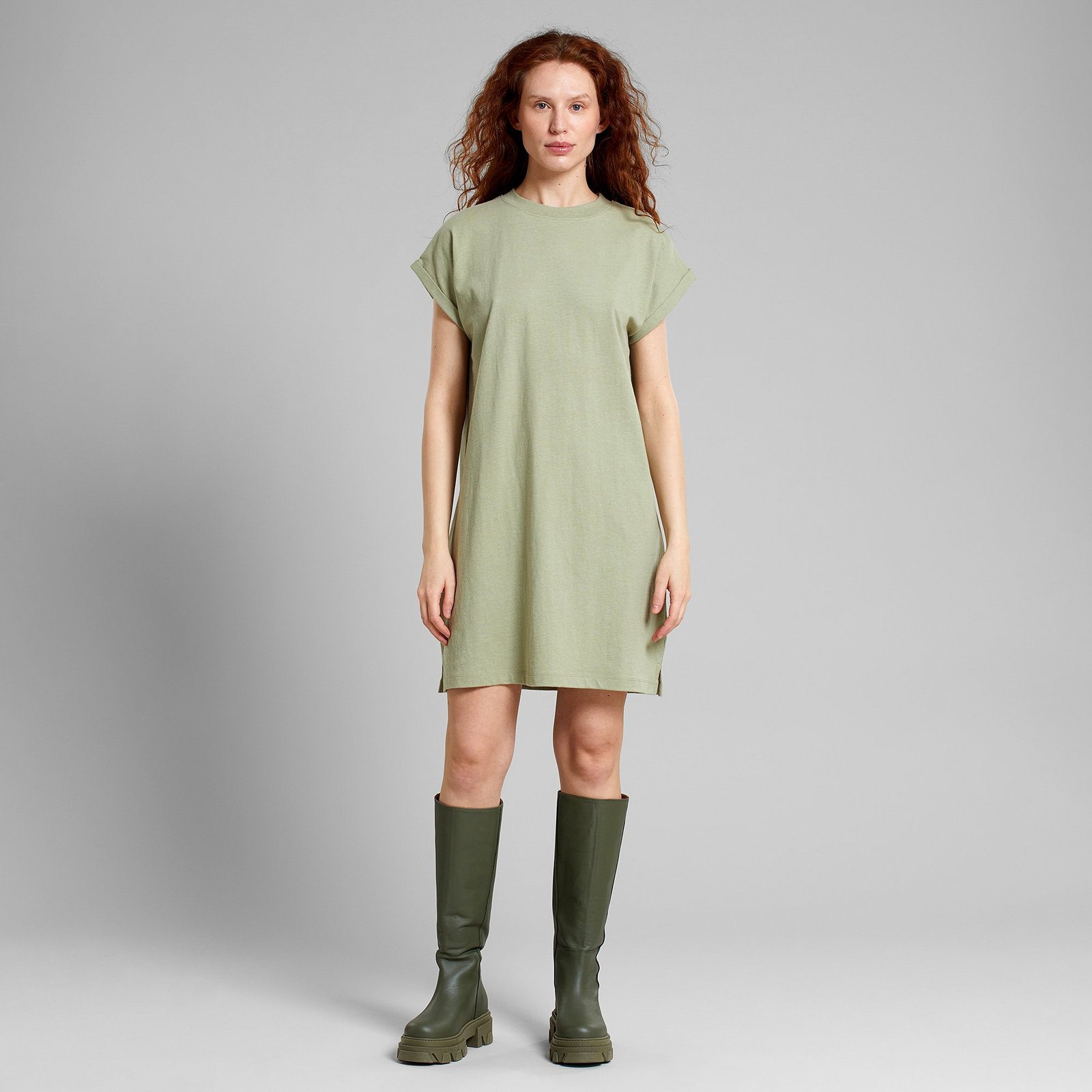 T-shirt Dress Eksta Hemp Tea Green
