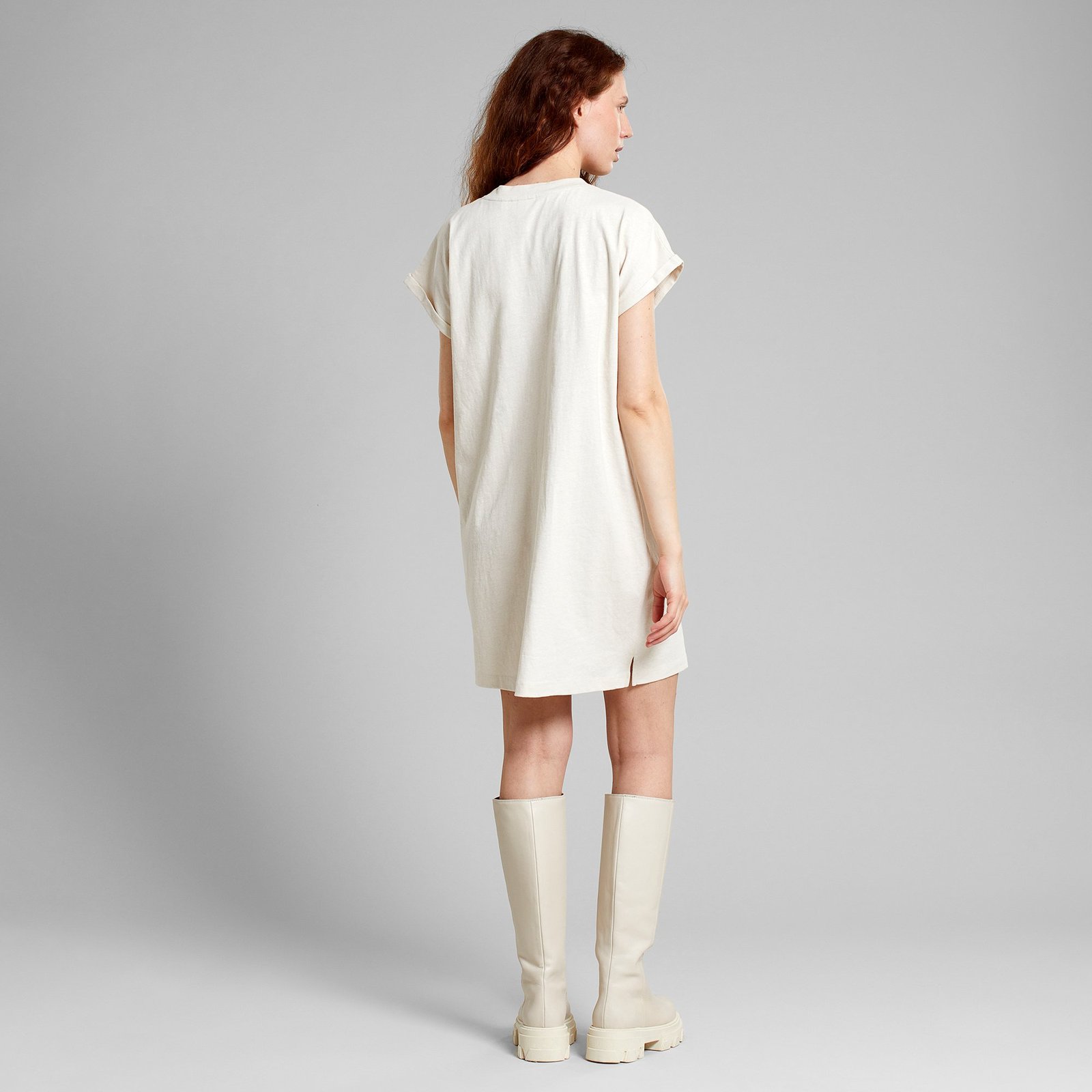 T-shirt Dress Eksta Hemp Vanilla White