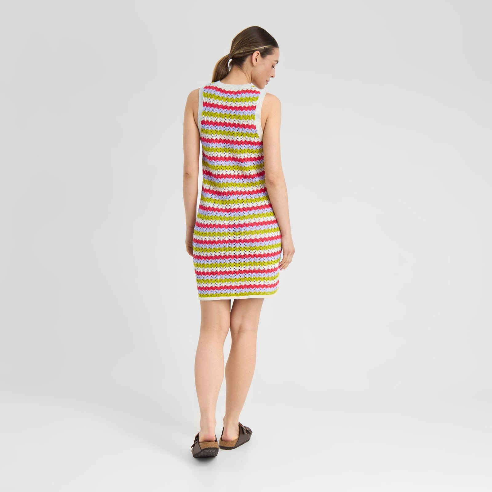 Knitted Dress Kramfors Crochet Stripe Multi Color