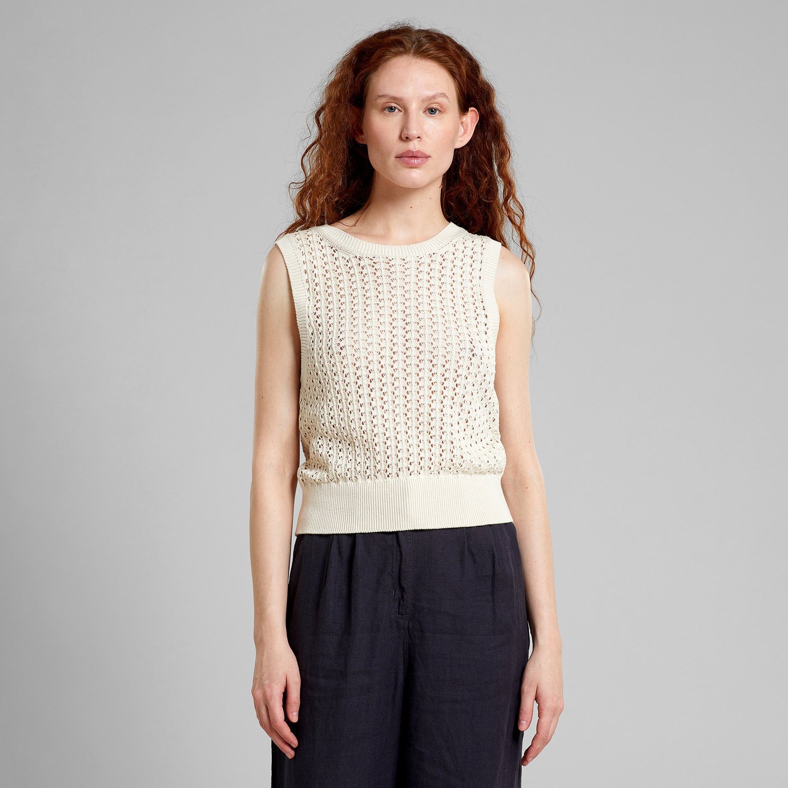 Top Oskarshamn Crochet Vanilla White