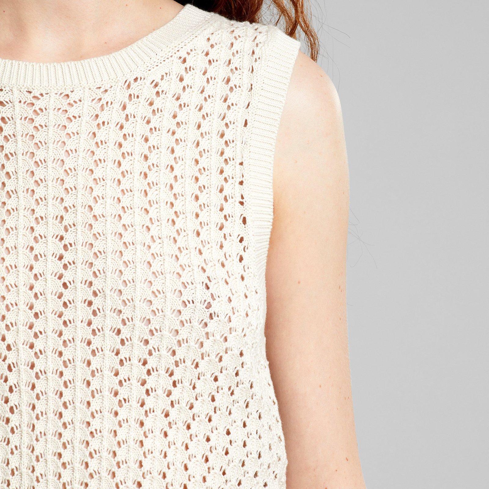 Top Oskarshamn Crochet Vanilla White