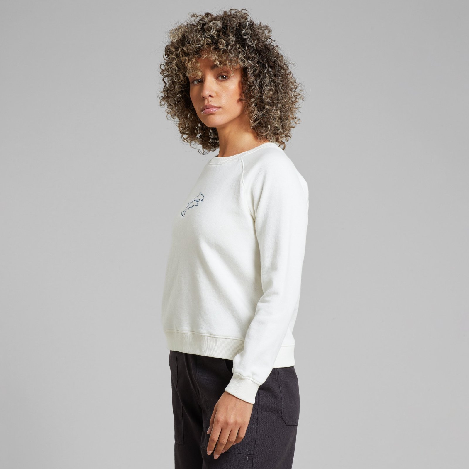 Sweatshirt Ystad Double Dolphin Emb Off White