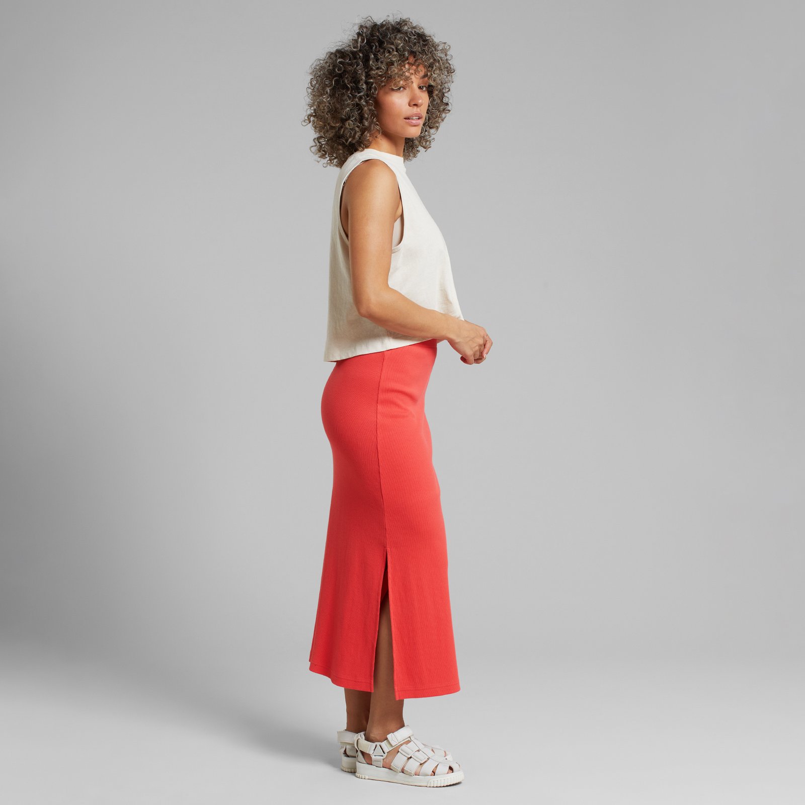 Rib Skirt Kvarnvik Cayenne Red