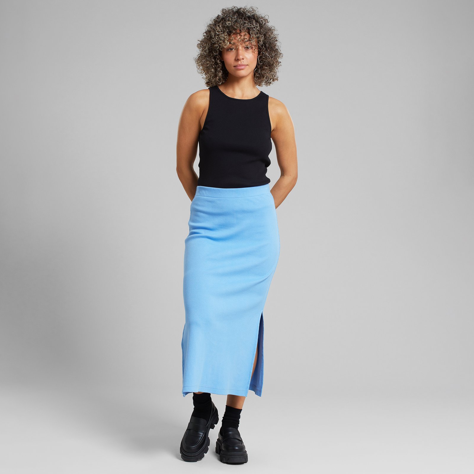 Rib Skirt Kvarnvik Della Blue