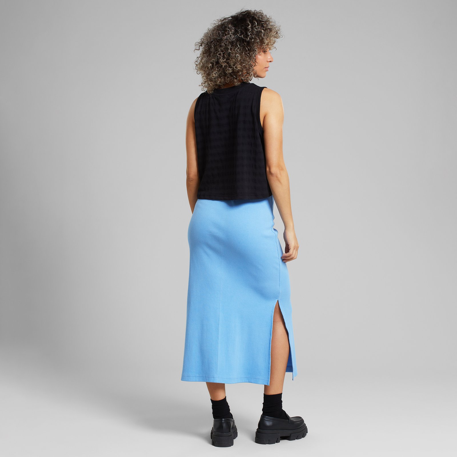 Rib Skirt Kvarnvik Della Blue