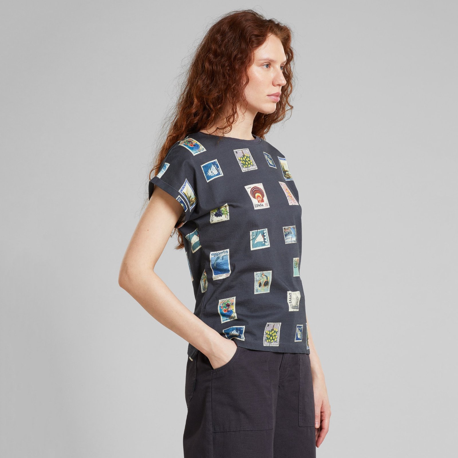 T-shirt Visby Stamps Charcoal