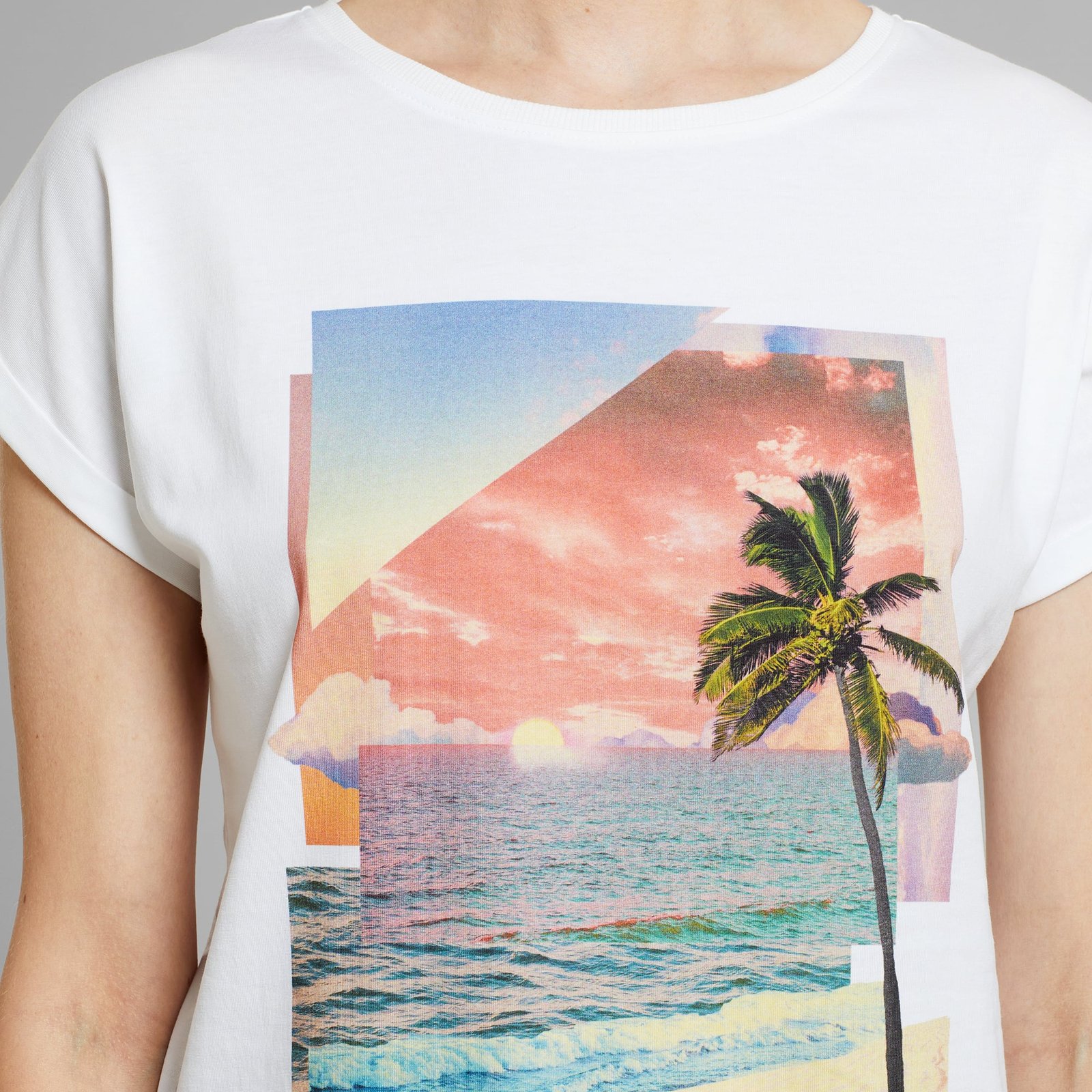 T-shirt Visby Sucker Sunset White