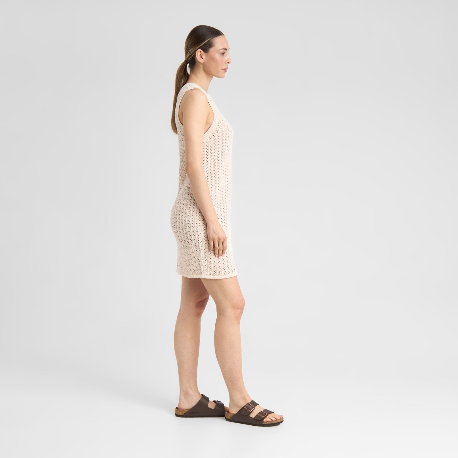 Knitted Dress Kramfors Crochet Vanilla White