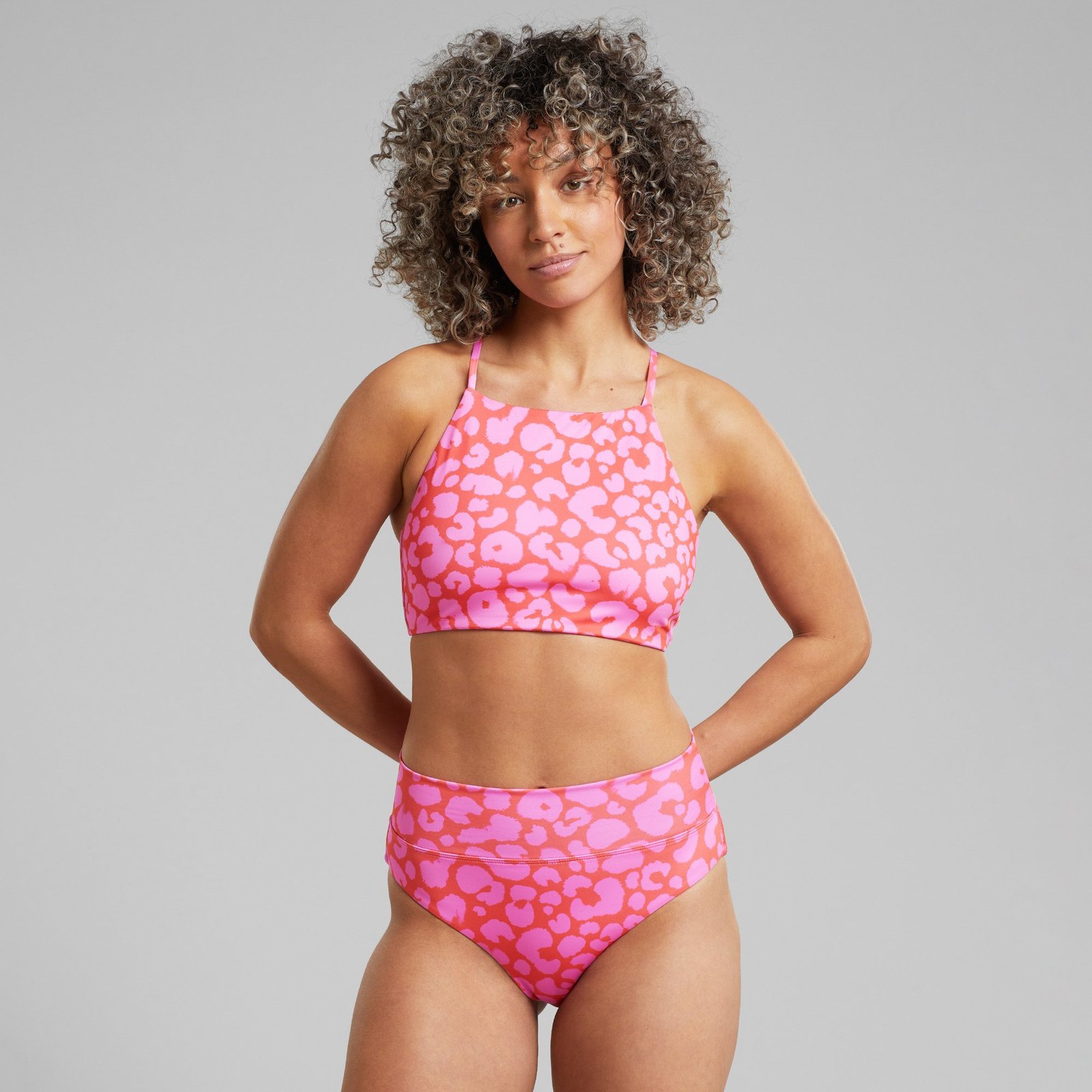 Bikini Pants Slite Painted Leopard Red