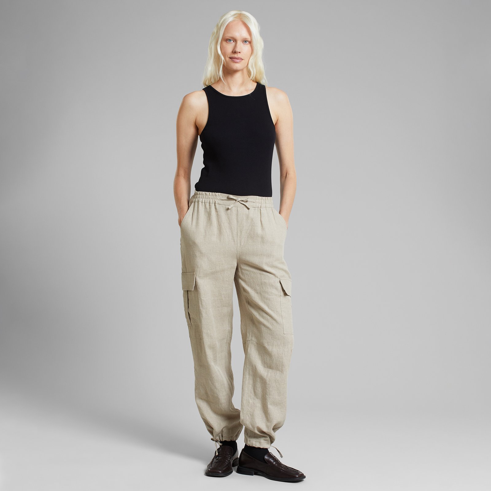 Cargo Pants Axmar Linen Ecru