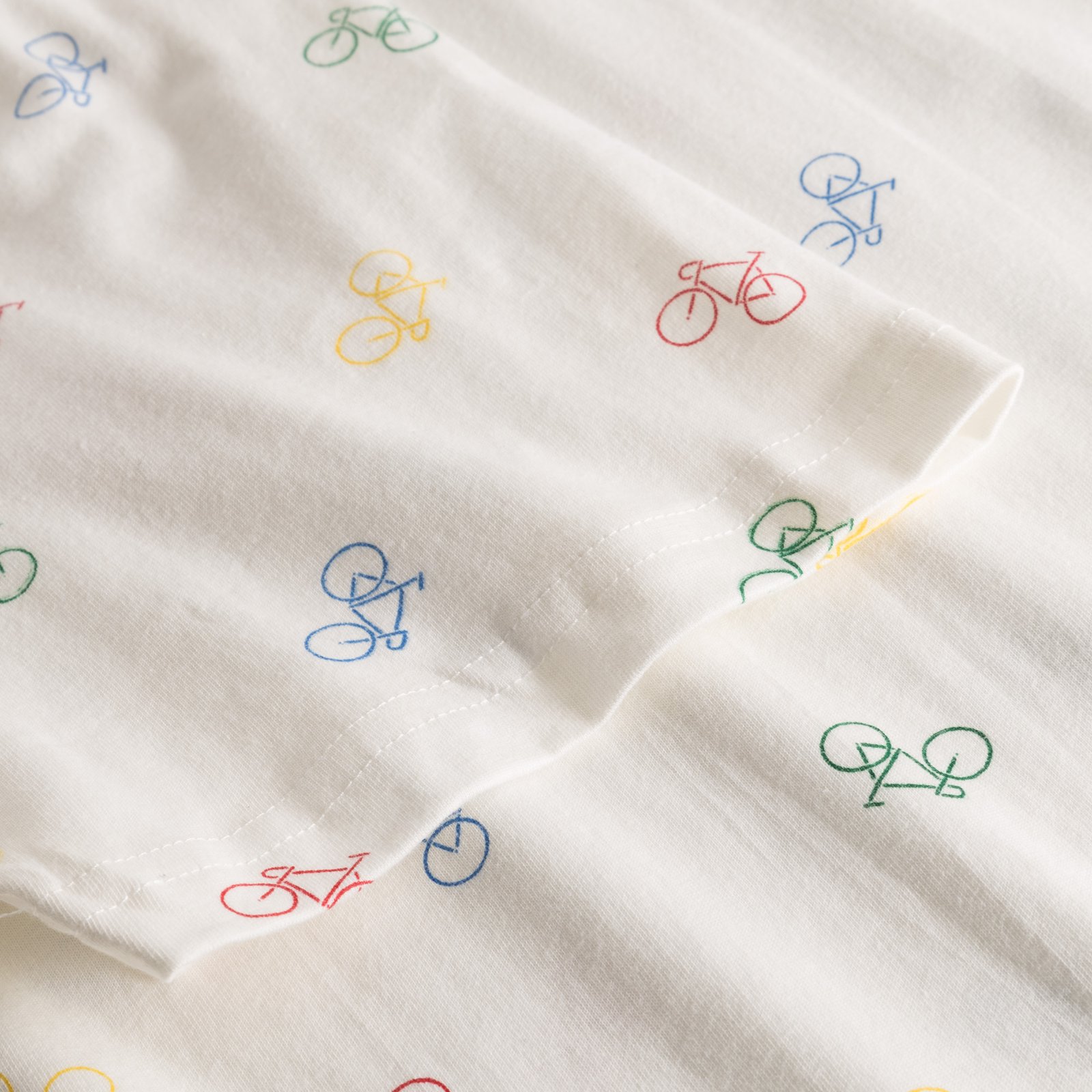 T-shirt Stockholm Bike Pattern Off-White