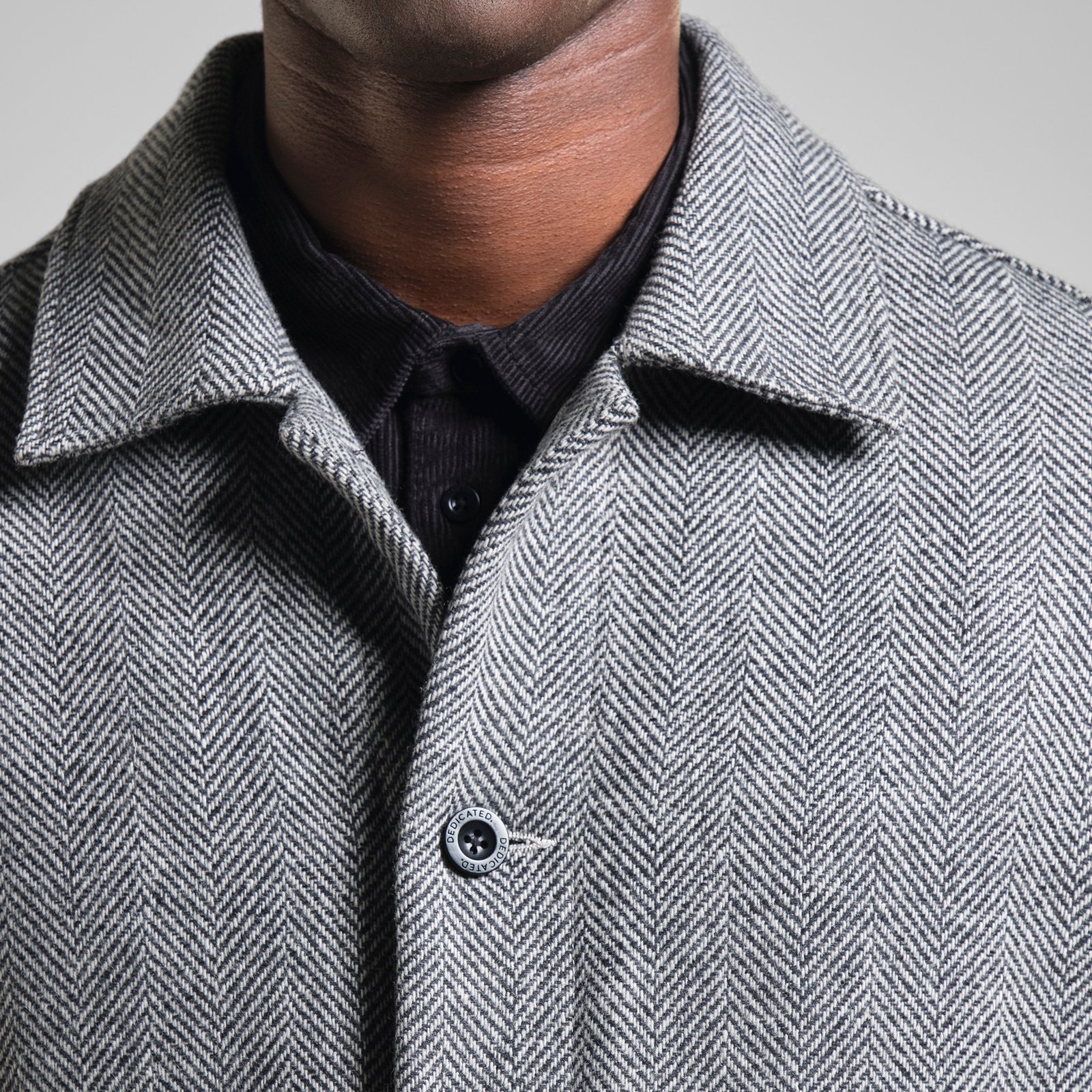 Wool Coat Stranda Herringbone Black