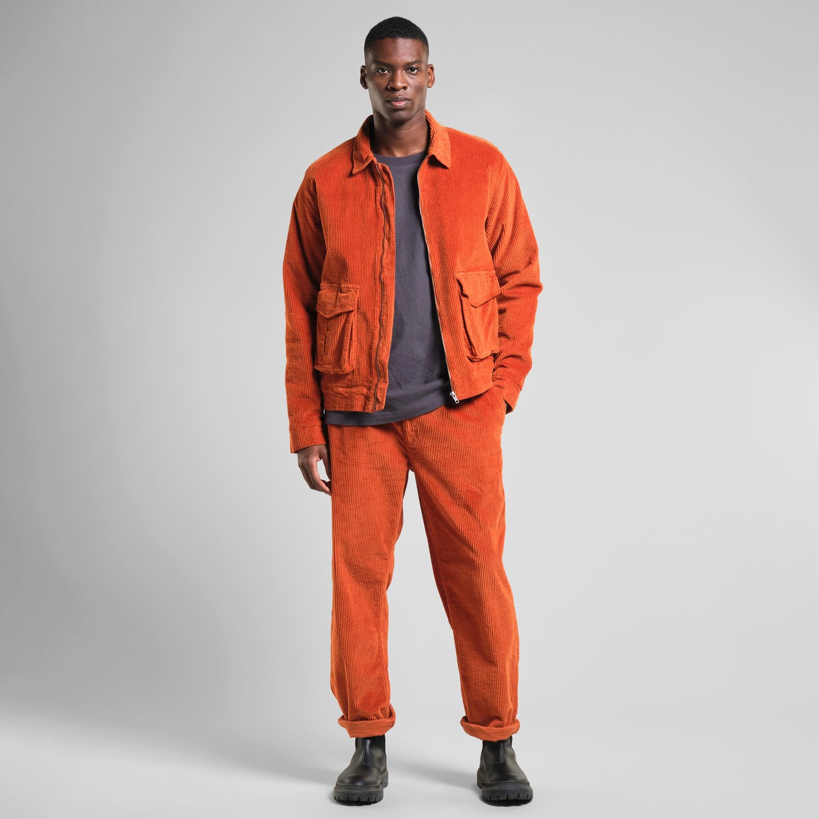 Padded Jacket Vallentuna Corduroy Cinnamon Orange