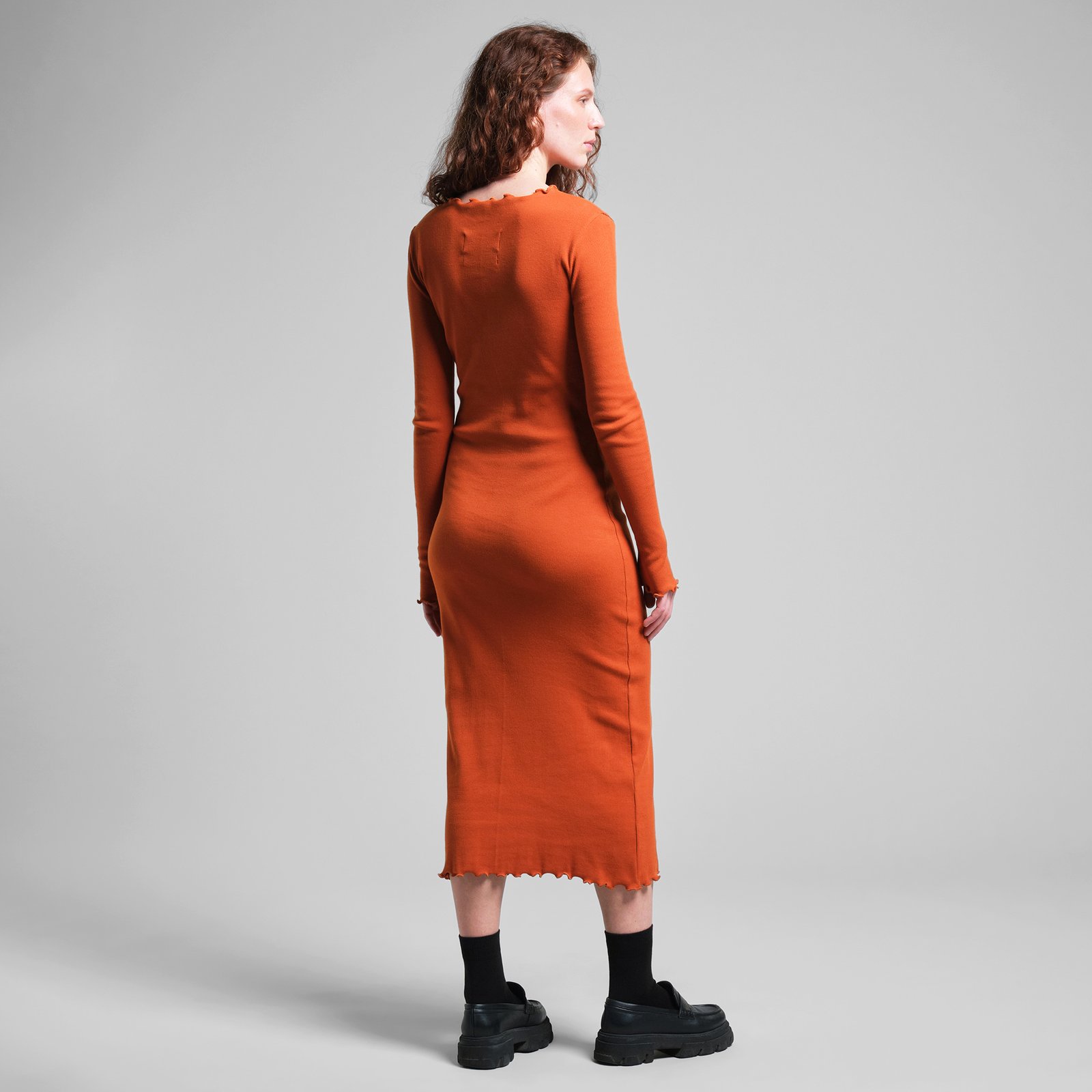 Rib Dress Lofta Cinnamon Orange