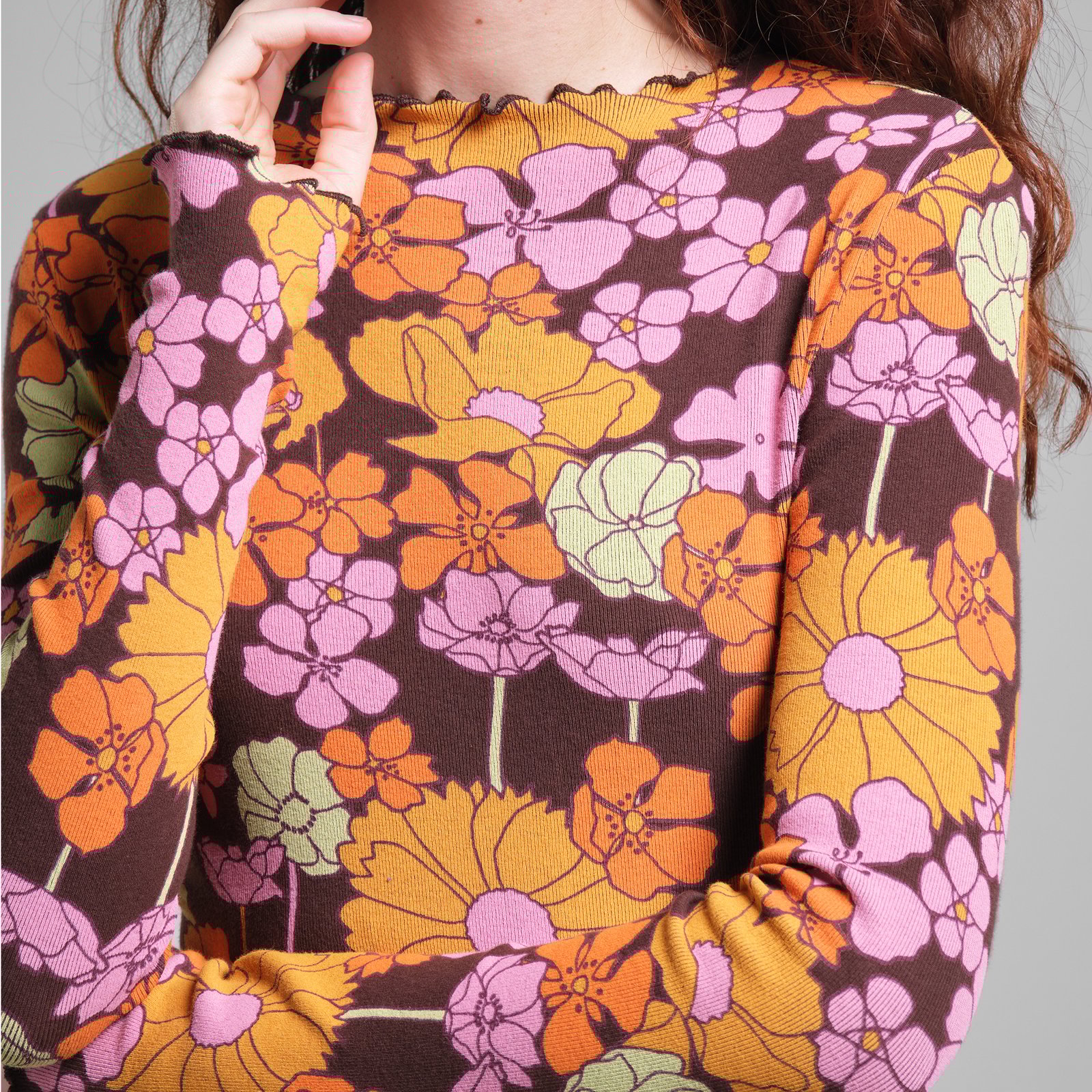 Rib Dress Lofta Flower Power Multi Color