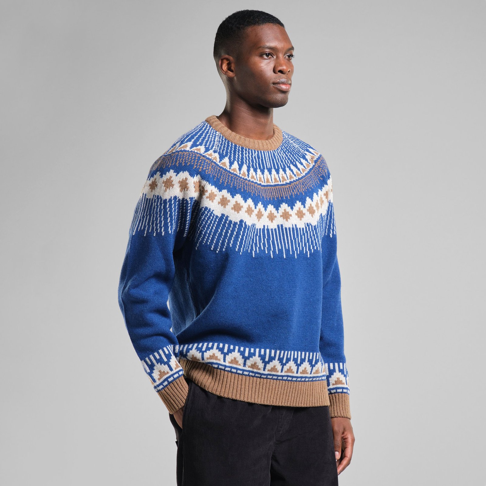 Sweater Malung Fair Isle Royal Blue