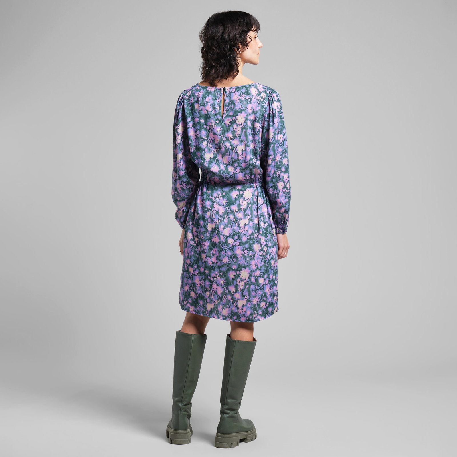 Dress Hjo Blurred Flowers Purple