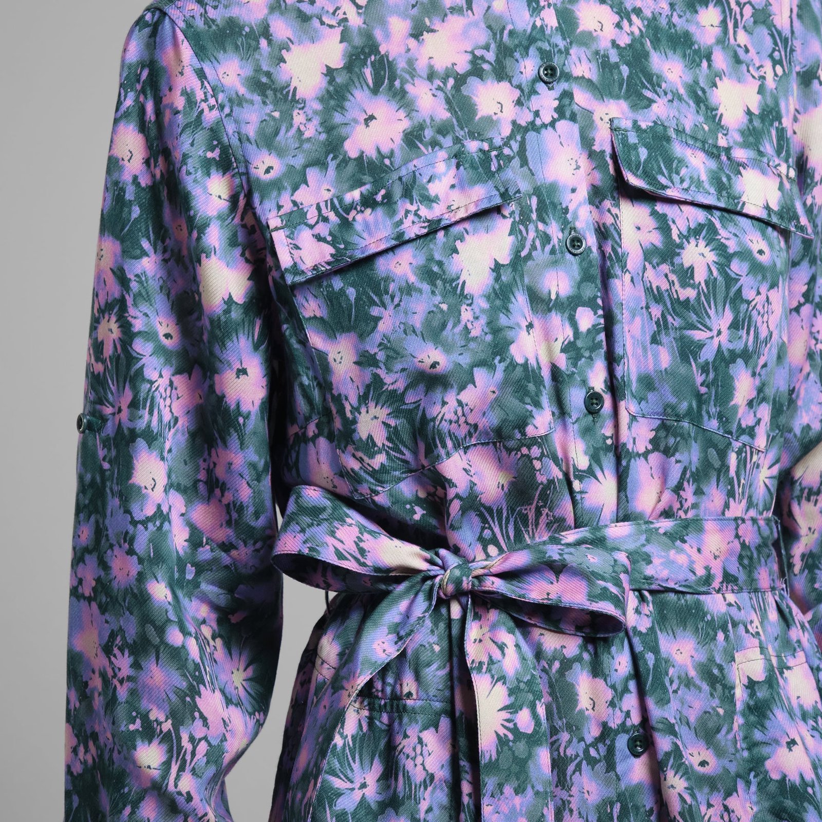 Shirt Dress Falsterbo Blurred Flowers Purple
