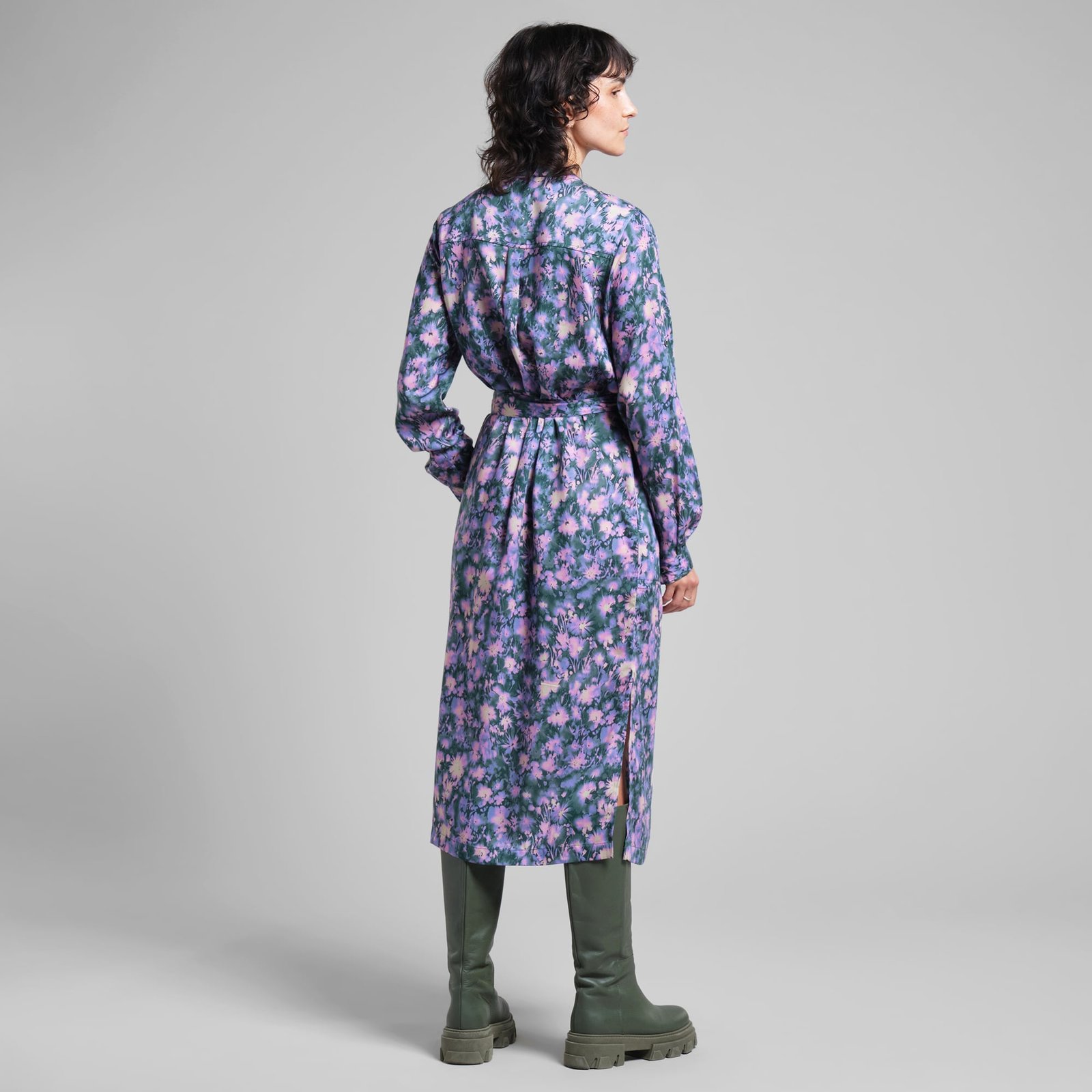 Shirt Dress Falsterbo Blurred Flowers Purple