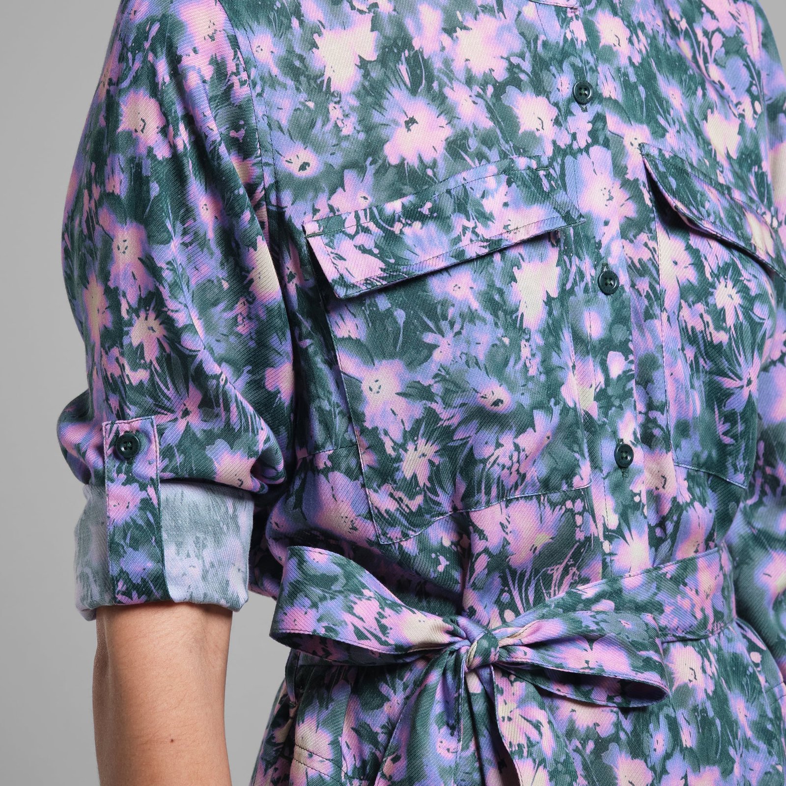 Shirt Dress Falsterbo Blurred Flowers Purple