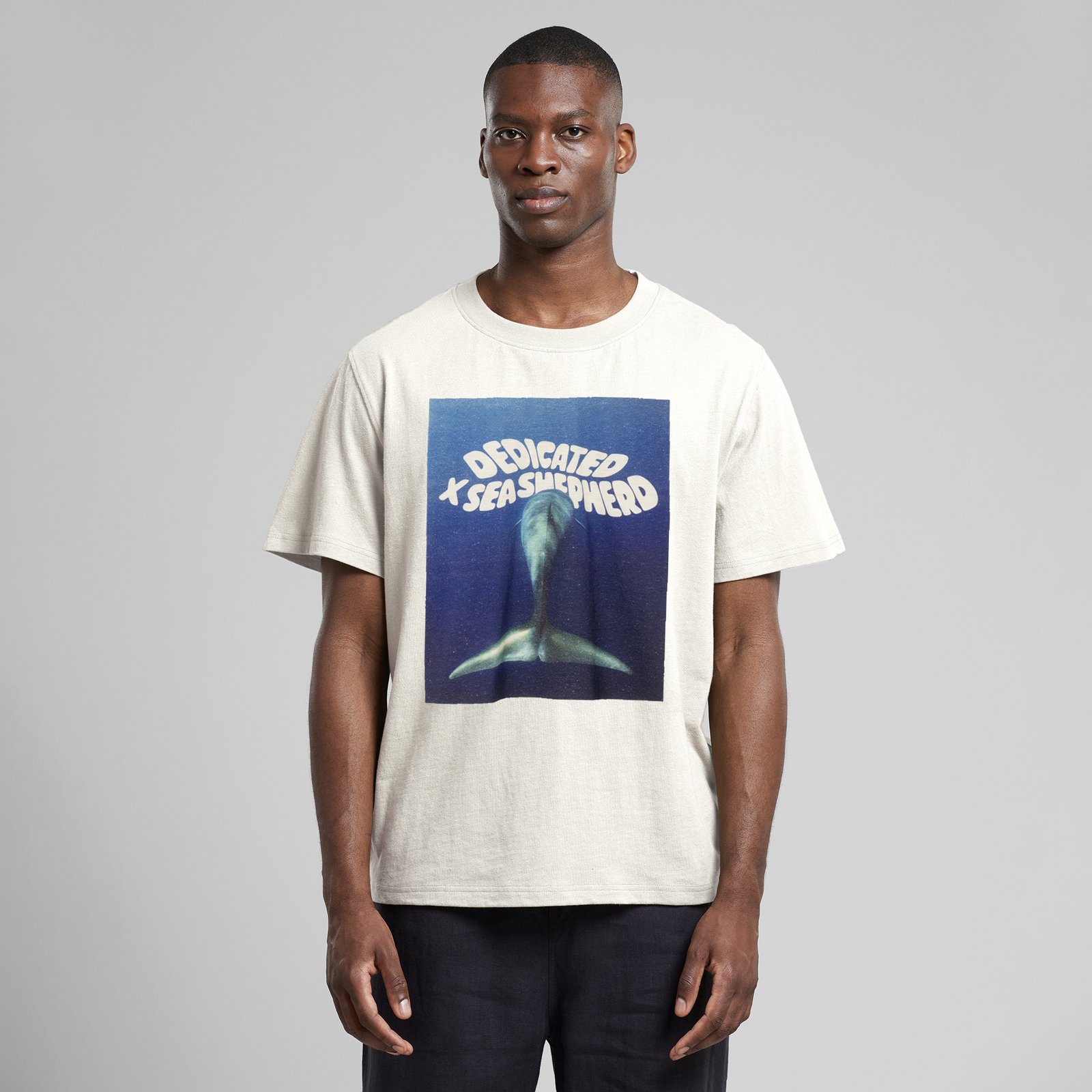 T-shirt Gustavsberg Hemp Dolphin Tail Vanilla White