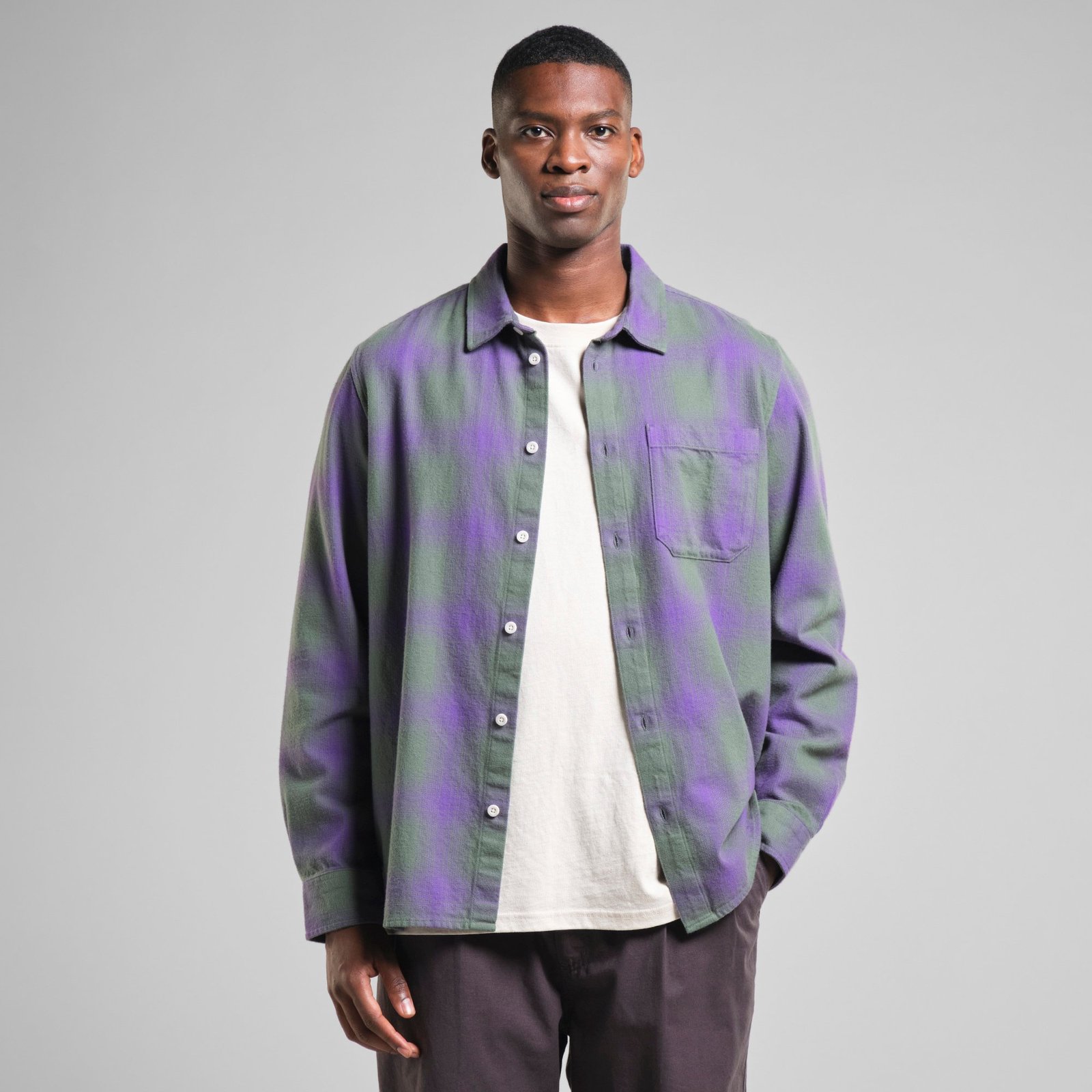 Shirt Rute Flannel Shadow Check Purple