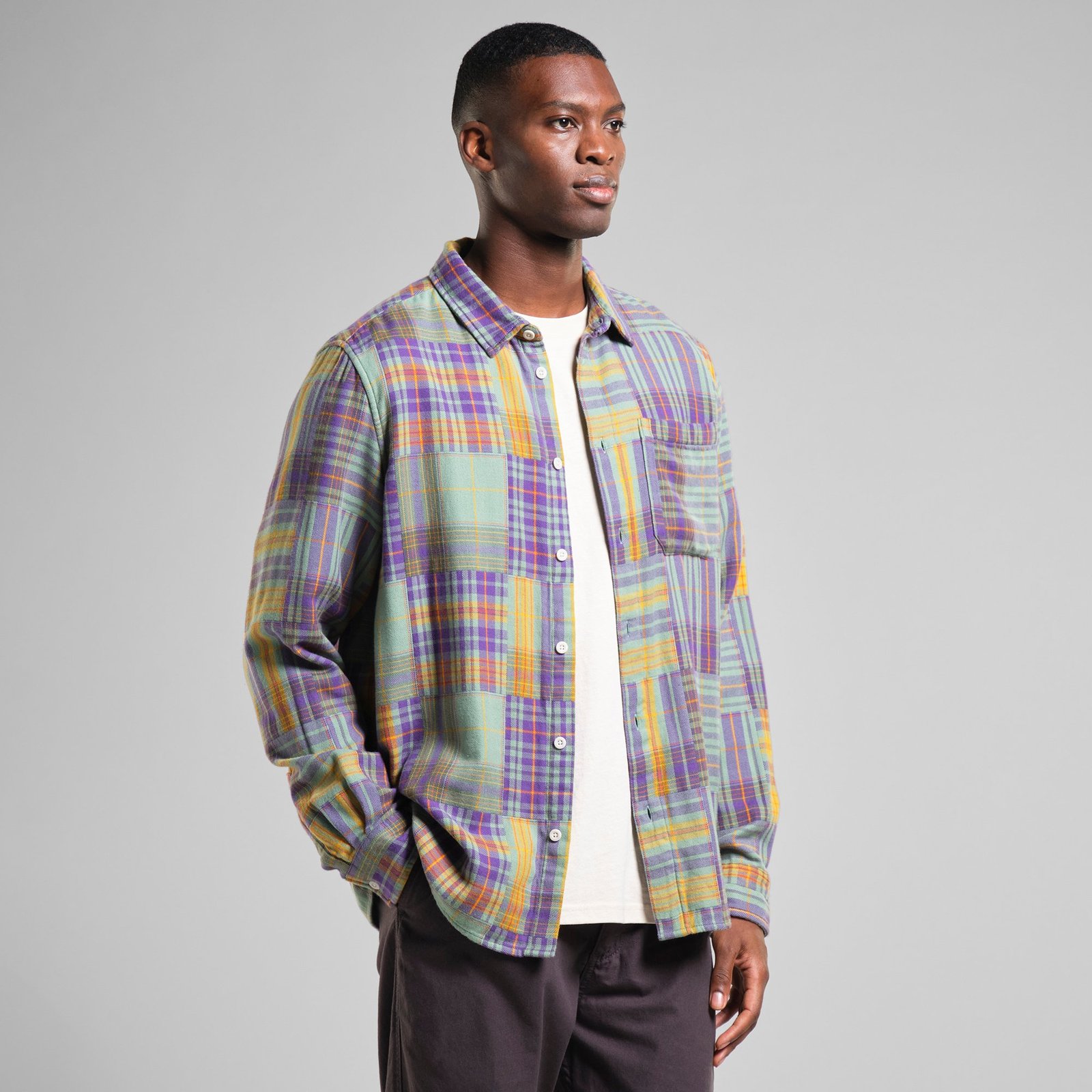 Shirt Rute Flannel Patchwork Green