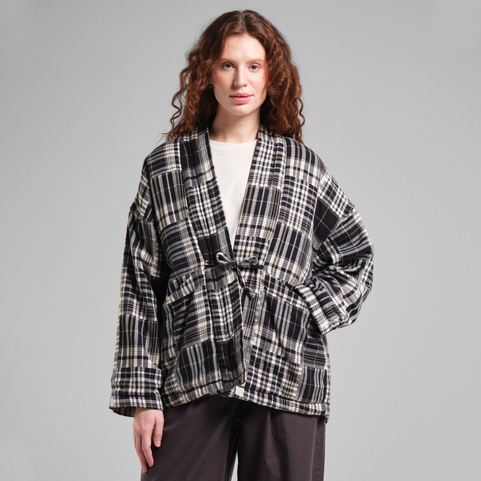 Jacket Sickla Flannel Patchwork Black