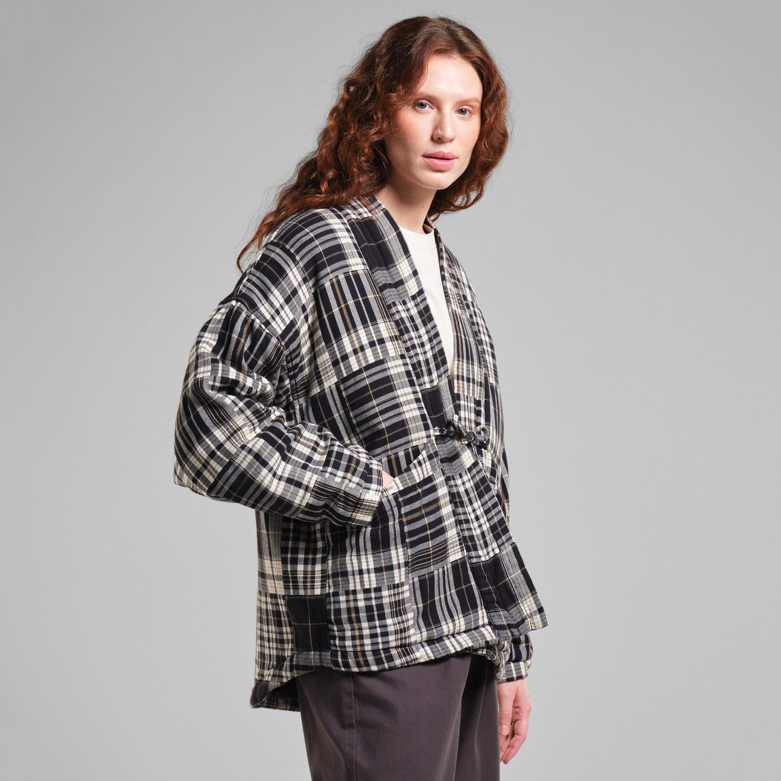 Jacket Sickla Flannel Patchwork Black