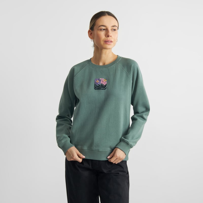 Sweatshirt Ystad Daffodil Flowers EMB Forest