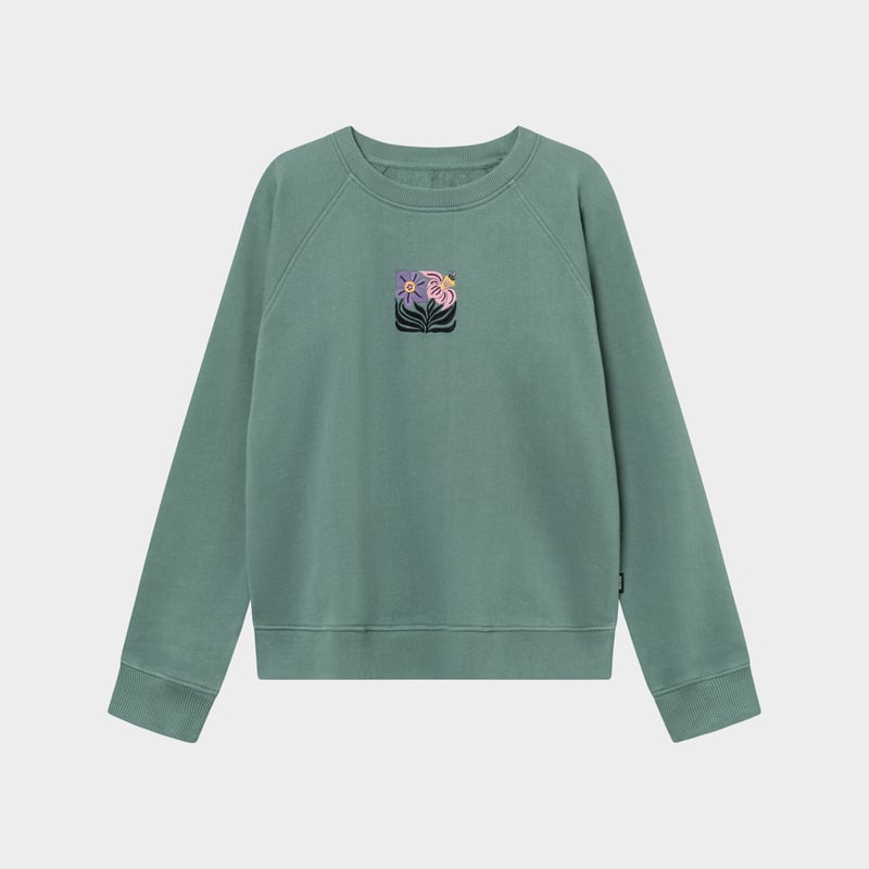 Sweatshirt Ystad Daffodil Flowers EMB Forest