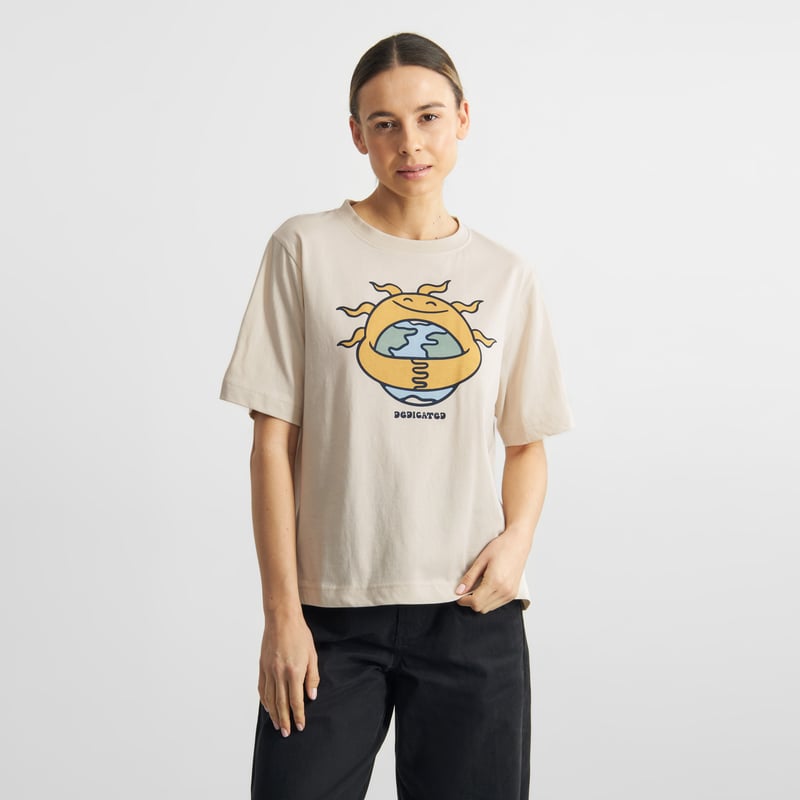 T-shirt Vadstena Dedicated Sun Oat White