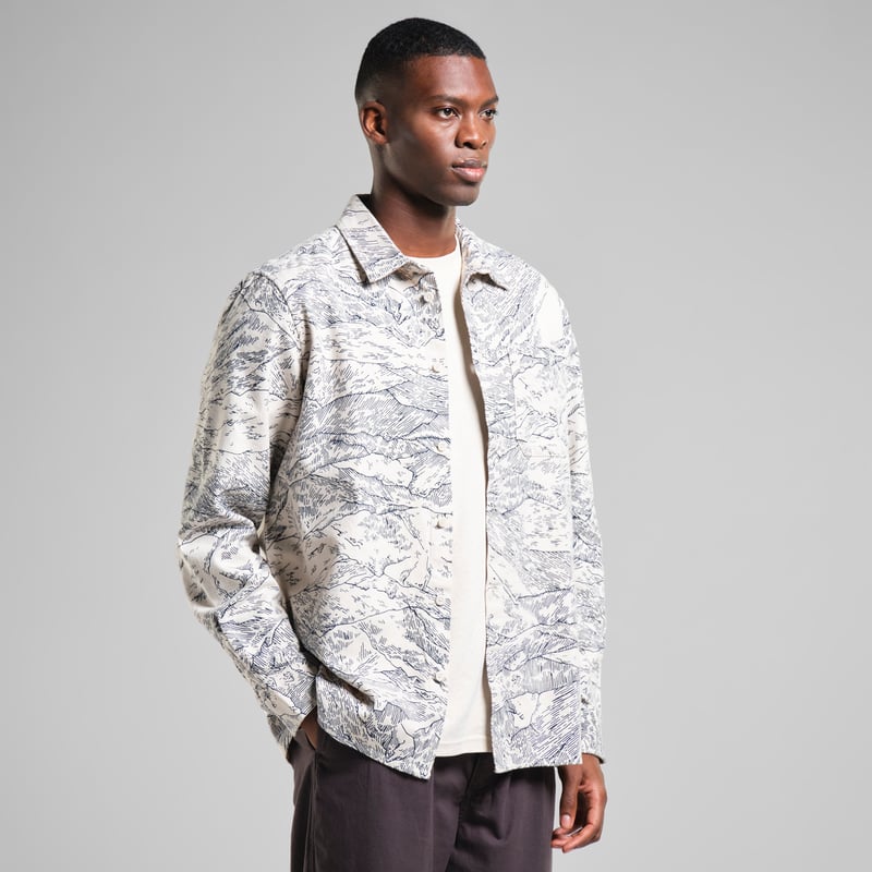 Shirt Rute Flannel Mountain Horizon Oat White