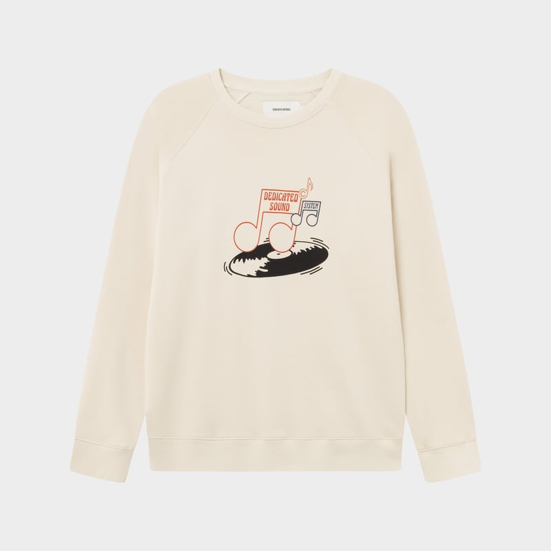 Sweatshirt Malmoe Sound System Logo Oat White