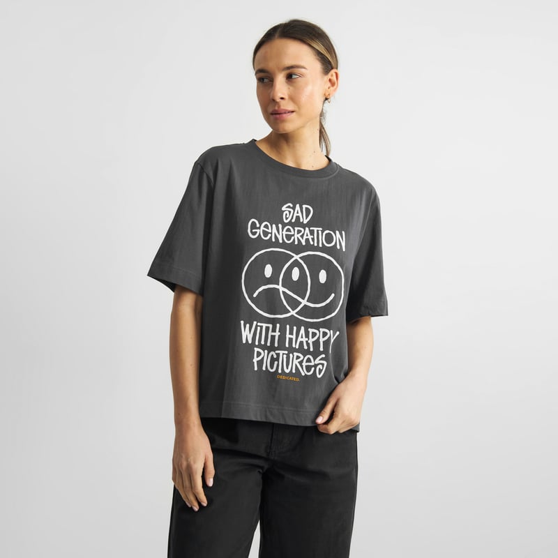 T-shirt Vadstena Sad Generation Charcoal