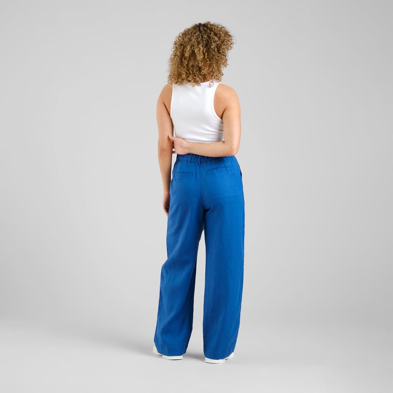 Pants Vickleby Linen Limoges Blue