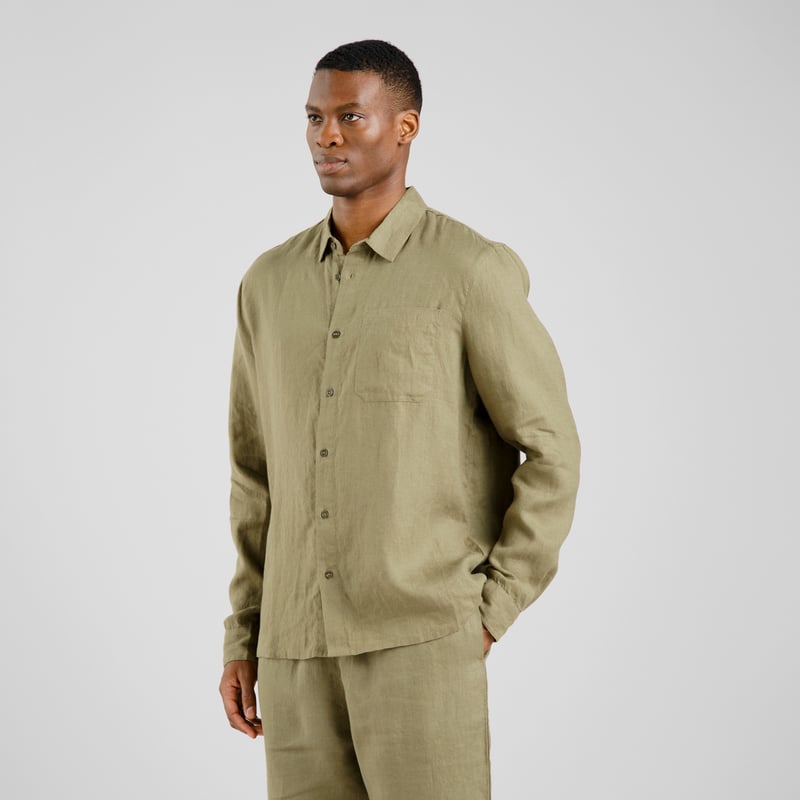 Shirt Rute Linen Leaf Green