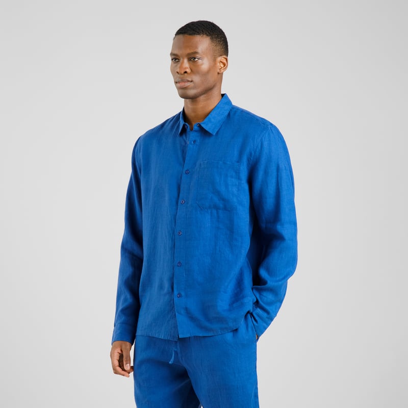 Shirt Rute Linen Limoges Blue