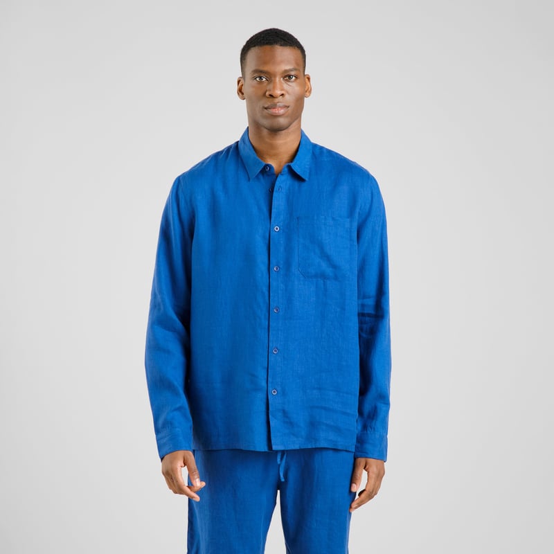 Shirt Rute Linen Limoges Blue