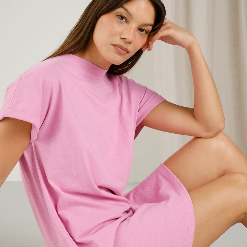 T-shirt Dress Eksta Hemp Moonlite Pink