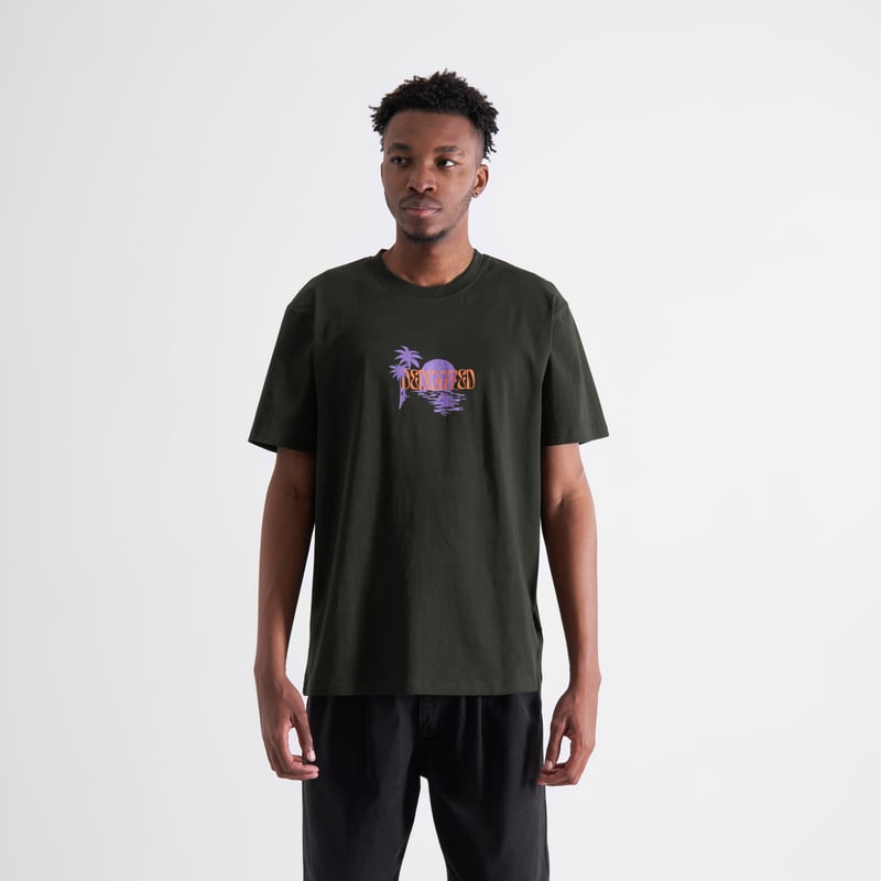 T-shirt Stockholm Island sunset Black